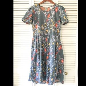 Lularoe Large Amelia - Grey red and Yellow